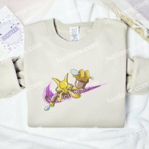 Alakazam Pokemon Embroidered Shirt Anime Embroidered Shirt 2