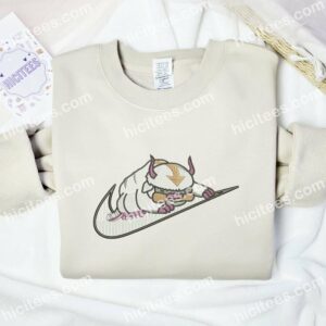 Appa Avatar The Last Air Bender Embroidered Shirt, Anime Embroidered Shirt 1 Appa Avatar The Last Air Bender Embroidered Shirt Anime Embroidered Shirt 2