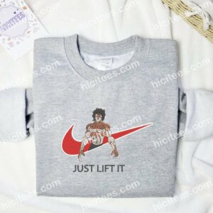 Baki Hanma Just Lift It Anime Embroidered Shirt 1 Baki Hanma Just Lift It Embroidered Hoodie Anime Embroidered Shirt 2