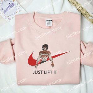 Baki Hanma Just Lift It Anime Embroidered Shirt 2 Baki Hanma Just Lift It Embroidered Hoodie Anime Embroidered Shirt 3