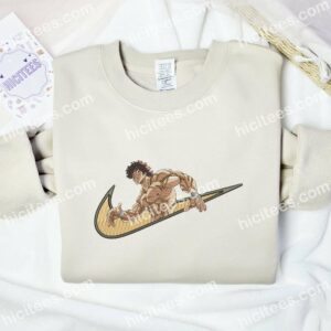 Baki Hanma Swoosh Anime Embroidered Shirt 1 Baki Hanma Swoosh Embroidered Hoodie Anime Embroidered Shirt 2