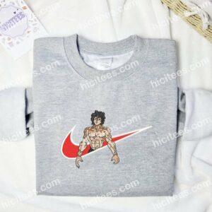 Baki Hanma Swoosh Anime Embroidered Shirt 1 Baki Hanma Swoosh Embroidered Sweatshirt Anime Embroidered Sweatshirt 2