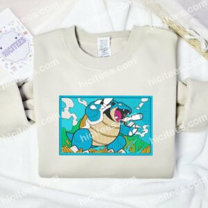 Balastoise Pokemon Embroidered Shirt Anime Embroidered Hoodie 2