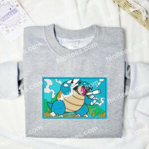 Balastoise Pokemon Embroidered Shirt Anime Embroidered Hoodie 3