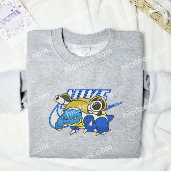 Blastoise Pokemon Anime Embroidered Shirt