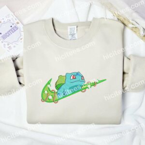 Bulbasaur Flower Pokemon Anime Embroidered Shirt