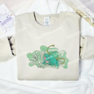 Bulbasaur On Bush Pokemon Anime Embroidered Shirt 1 Bulbasaur On Bush Pokemon Embroidered Shirt Anime Embroidered Hoodie 2