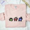 Bulbasaur Charmander Squirtle Pokemon Anime Embroidered Shirt
