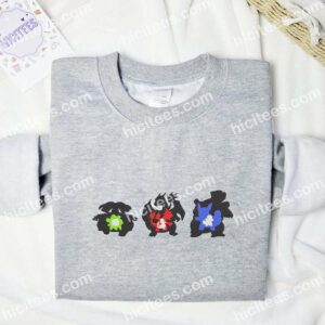 Bulbasaur Charmander Squirtle Pokemon Anime Embroidered Shirt 2 Bulbasaur Charmander Squirtle Evolution Pokemon Embroidered Shirt Anime Embroidered Shirt 3