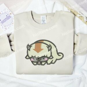 Appa Avatar Anime Embroidered Shirt 1 Appa Avatar The Last Airbender Embroidered Shirt Anime Embroidered Hoodie 2