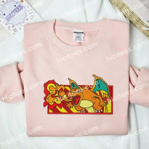 Charizard Fire Pokemon Anime Embroidered Shirt 1 Charizard Fire Pokemon Embroidered Hoodie Anime Embroidered T shirt 2
