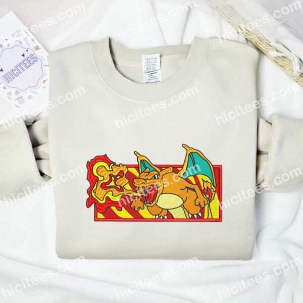 Charizard Fire Pokemon Anime Embroidered Shirt