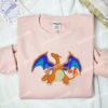 Charizard Pokemon Anime Embroidered Shirt