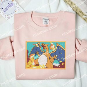 Charizard Fire Pokemon Anime Embroidered Shirt 2 Charizard Pokemon Embroidered T shirt Anime Embroidered Sweatshirt 3