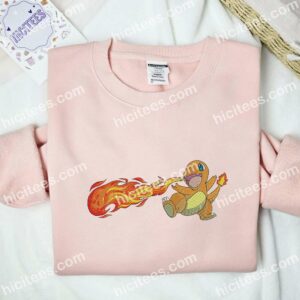 Charmander Fire Pokemon Anime Embroidered Shirt 1 Charmander Fire Pokemon Embroidered Shirt Anime Embroidered Shirt 2