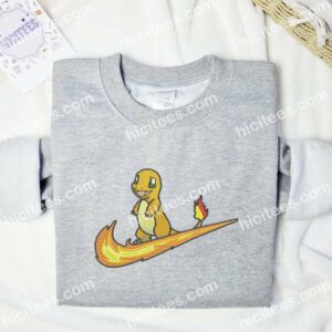 Charmander Swoosh Pokemon Anime Embroidered Shirt 1 Charmander Pokemon Embroidered Shirt Anime Embroidered Shirt 2