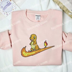 Charmander Swoosh Pokemon Anime Embroidered Shirt 2 Charmander Pokemon Embroidered Shirt Anime Embroidered Shirt 3
