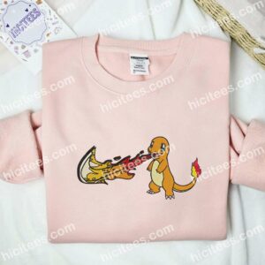 Charmander Swoosh Pokemon Anime Embroidered Shirt 2 Charmander Pokemon Fire Swoosh Embroidered Shirt Anime Embroidered Shirt 3