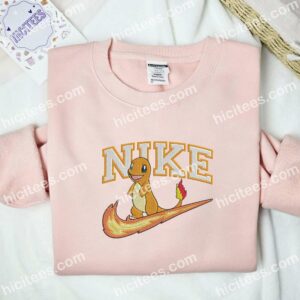 Charmander Swoosh Pokemon Anime Embroidered Shirt 2 Charmander Pokemon Swoosh Embroidered Hoodie Anime Embroidered Hoodie 3
