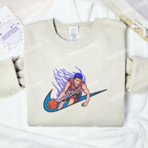 Daiki Aomine Kuroko no Basuke Anime Embroidered Shirt 1 Daiki Aomine Kuroko no Basuke Embroidered Shirt Anime Embroidered Shirt 2
