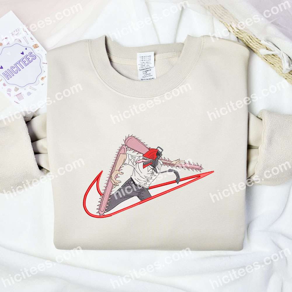 Denji Chainsaw Man Anime Embroidered Shirt Denji Chainsaw Man Anime Embroidered Shirt