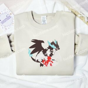 From Charmander To Charizard Pokemon Embroidered Shirt Anime Embroidered Shirt 2