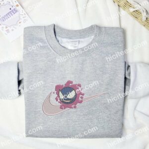 Gastly Pokemon Anime Embroidered Shirt 1 Gastly Pokemon Embroidered Shirt Anime Embroidered Shirt 2