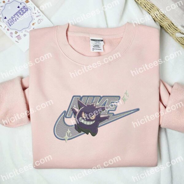 Gengar Pokemon Anime Embroidered Shirt