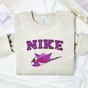 Gengar Pokemon Anime Embroidered Shirt 1 Gengar Pokemon Embroidered Shirt Anime Embroidered Shirt 2