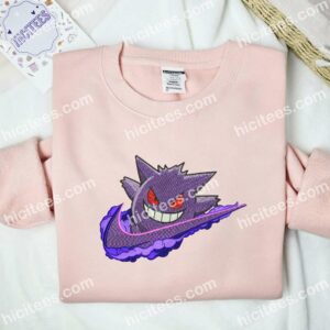 Gengar Pokemon Anime Embroidered Shirt 2 Gengar Pokemon Swoosh Embroidered Shirt Anime Embroidered Shirt 3
