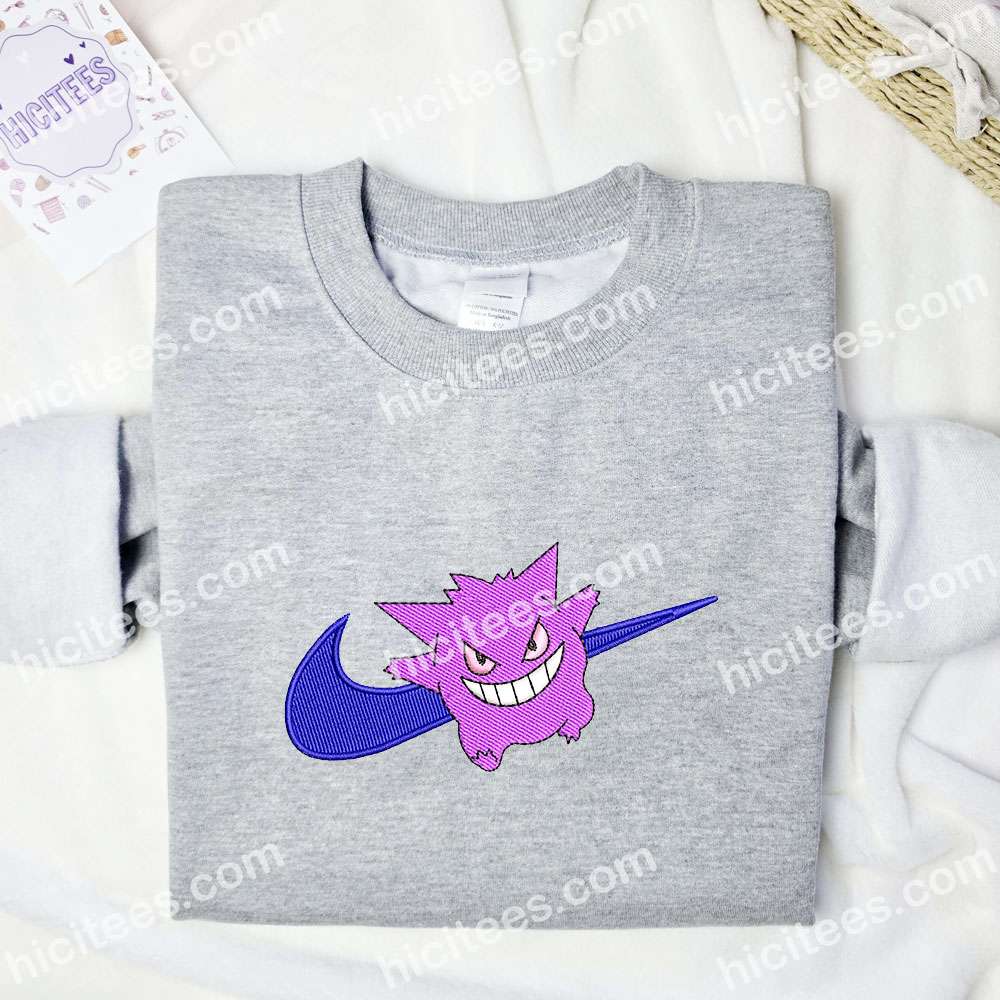 Gengar Pokemon Anime Embroidered Shirt Gengar Pokemon Anime Embroidered Shirt
