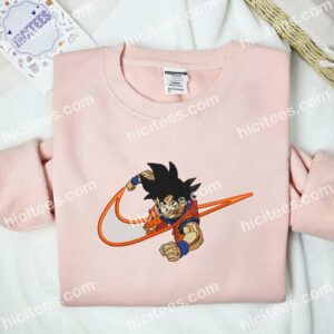 Goku Attack Pose Dragon Ball Anime Embroidered Shirt 1 Goku Attack Swoosh Embroidered T shirt Anime Embroidered Shirt 2
