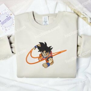 Goku Attack Pose Dragon Ball Anime Embroidered Shirt 2 Goku Attack Swoosh Embroidered T shirt Anime Embroidered Shirt 3