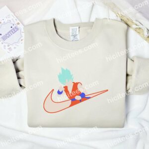 Goku Super Saiyan Blue Dragon Ball Anime Embroidered Shirt 1 Goku Super Saiyan Blue Dragon Ball Embroidered Hoodie Anime Embroidered Shirt 2