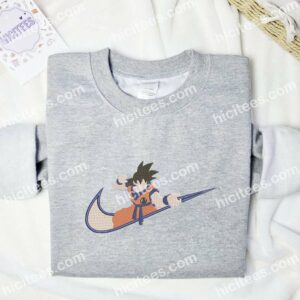 Goku Swoosh Dragon Ball Embroidered Hoodie Anime Embroidered Shirt 3