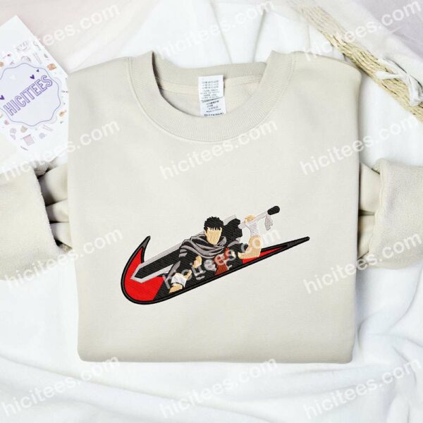 Guts Swoosh Berserk Anime Embroidered Shirt