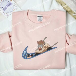 Hashibira Inosuke Demon Slayer Anime Embroidered Shirt 1 Hashibira Inosuke Face Kimesu no Yaiba Embroidered T shirt Anime Embroidered Shirt 2