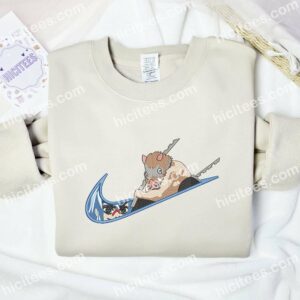 Hashibira Inosuke Demon Slayer Anime Embroidered Shirt 2 Hashibira Inosuke Face Kimesu no Yaiba Embroidered T shirt Anime Embroidered Shirt 3