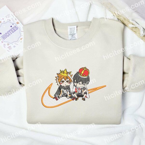 Hinata And Tobio Chibi Haikyuu Anime Embroidered Shirt
