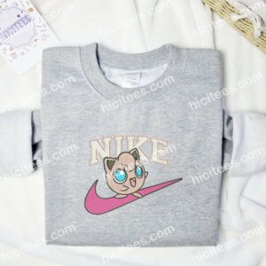 Jigglypuff Pokemon Embroidered Hoodie, Anime Embroidered Shirt 1 Jigglypuff Pokemon Embroidered Hoodie Anime Embroidered Shirt 2
