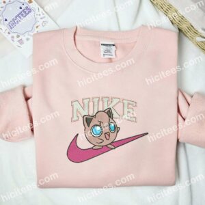 Jigglypuff Pokemon Embroidered Hoodie, Anime Embroidered Shirt 2 Jigglypuff Pokemon Embroidered Hoodie Anime Embroidered Shirt 3