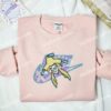 Jirachi Pokemon Embroidered T-shirt, Anime Embroidered Shirt