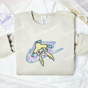 Jirachi Pokemon Embroidered T-shirt, Anime Embroidered Shirt 1 Jirachi Pokemon Embroidered T shirt Anime Embroidered Shirt 2