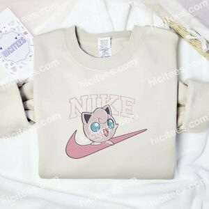Jigglypuff Pokemon Embroidered Shirt, Anime Embroidered Shirt 1 Sand Nike Jigglypuff