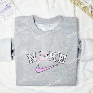 Jigglypuff Pokemon Embroidered T-shirt, Anime Embroidered Shirt 2 Jigglypuff Pokemon Embroidered T shirt Anime Embroidered Shirt 3