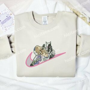 Jojo's Bizarre Adventure Swoosh Embroidered Shirt, Anime Embroidered Shirt 1 Jojos Bizarre Adventure Swoosh Embroidered Shirt Anime Embroidered Shirt 2
