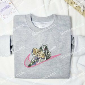 Jojo's Bizarre Adventure Swoosh Embroidered Shirt, Anime Embroidered Shirt 2 Jojos Bizarre Adventure Swoosh Embroidered Shirt Anime Embroidered Shirt 3