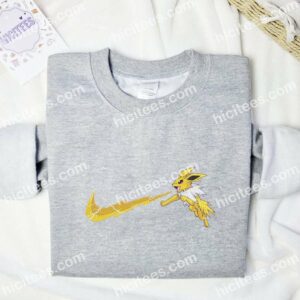 Jolteon Pokemon Embroidered Shirt, Anime Embroidered Shirt 1 Jolteon Pokemon Embroidered Shirt Anime Embroidered Shirt 2