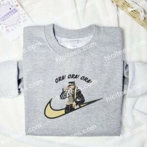 Jotaro Kujo JoJo's Bizarre Adventure Embroidered Shirt, Anime Embroidered Shirt 1 Jotaro Kujo JoJos Bizarre Adventure Embroidered Shirt Anime Embroidered Shirt 2