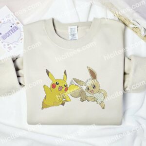 Lets Go Pikachu Pokemon Embroidered Shirt, Anime Embroidered Shirt 1 Lets Go Pikachu Pokemon Embroidered Shirt Anime Embroidered Shirt 2